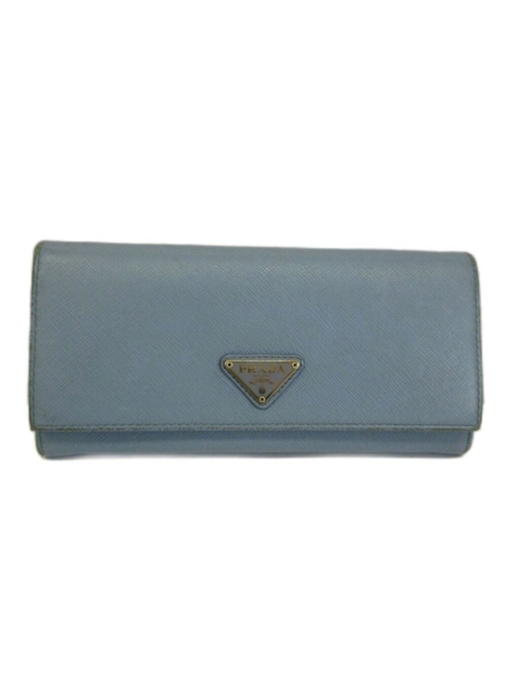 Prada Wallet Bifold Saffiano Leather Pass Light Blue